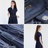 VICTORIA&VERA Faux Denim Midi Dress
