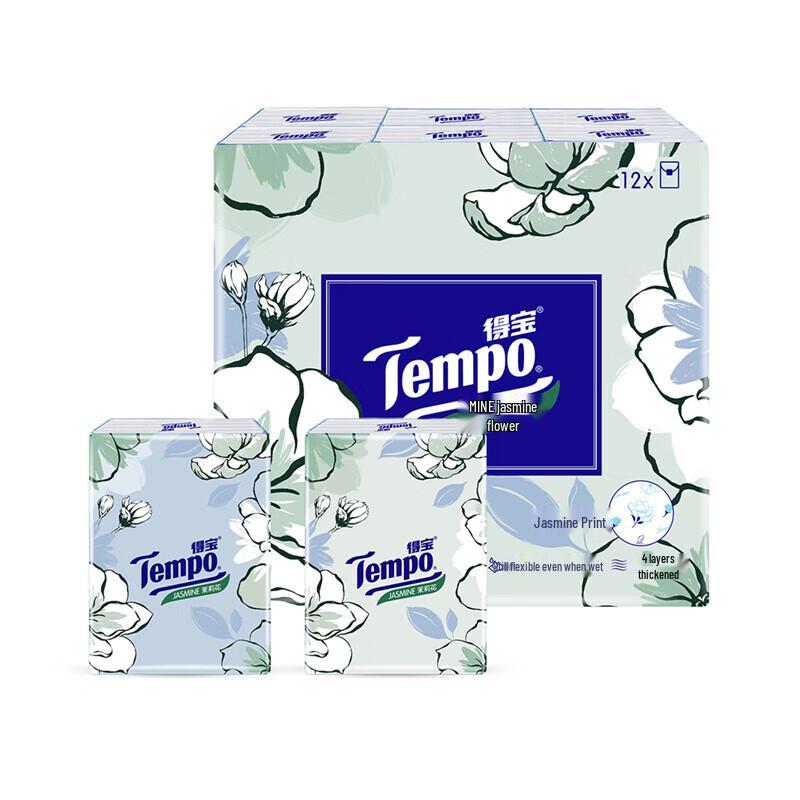 Tempo Mini Printed 4-Ply Tissues, 24 Packs