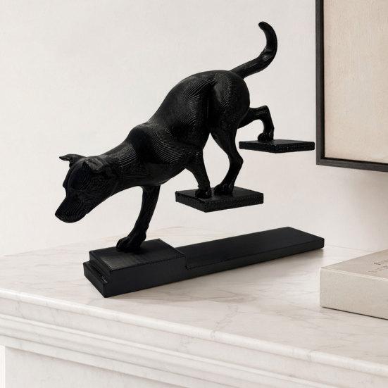 DYS 3D Printed Cat Dog Figurine, Stair Animal Sculpture, Cat/Dog Shape Stepping Artistic Desktop Ornament Gift