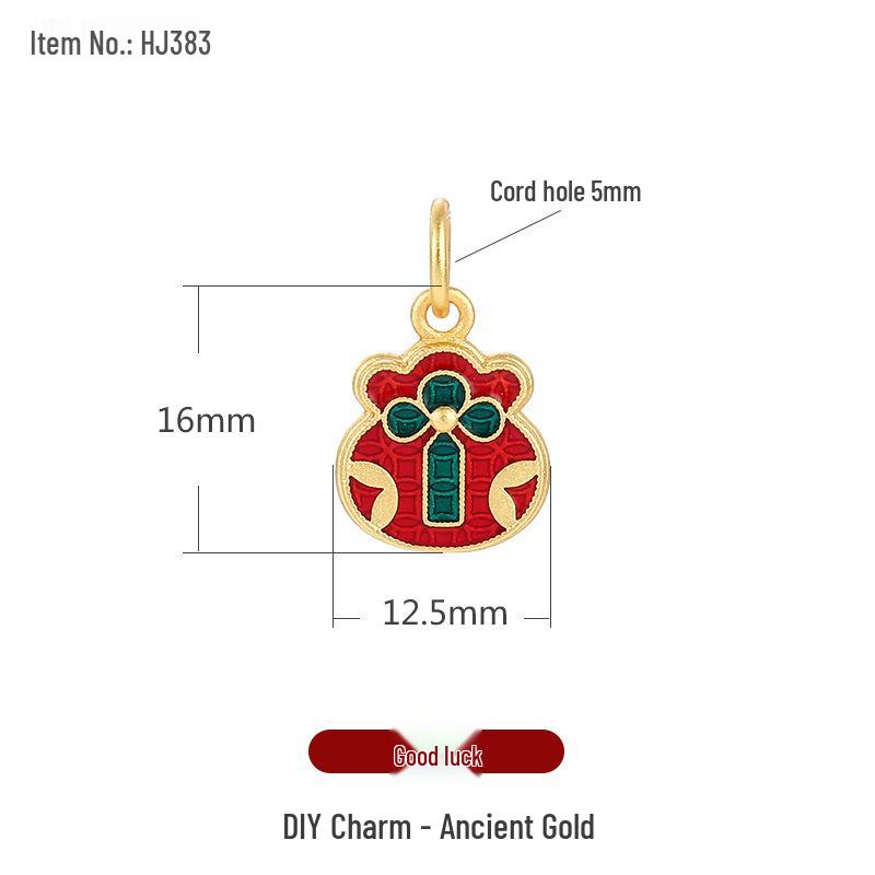 Ancient Gold Cloisonné Ethnic Charm Spacer Beads Pendant for DIY Bracelet Mala Accessories