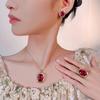 Jewelry Simulation Red Corundum Light Luxury High-End Jewelry Set 15 * 20-10-12