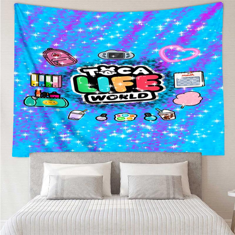 Personaggi del Gioco Toca Boca in Rete Arazzo Decorazione per Stanza Appeso a Parete per Soggiorno Camera da Letto, dormitorio, Regali di Compleanno e Natale