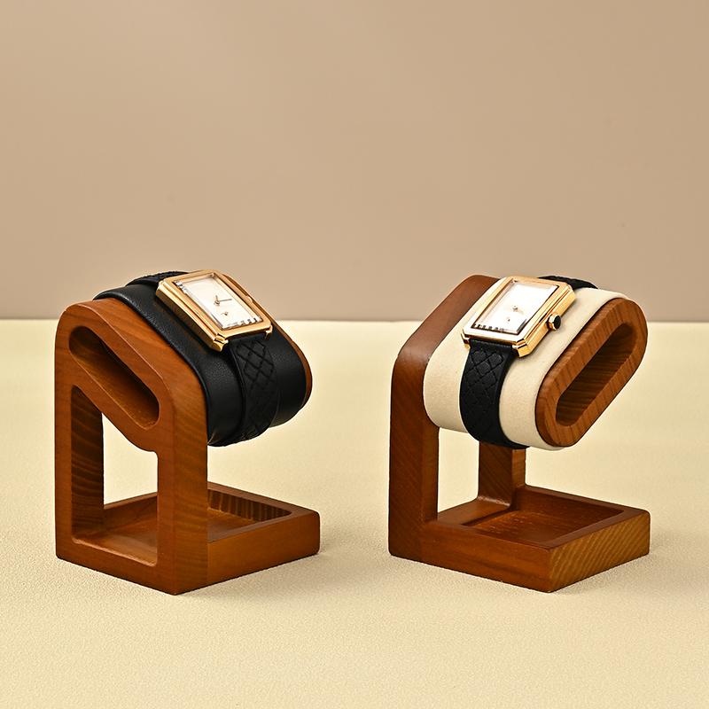 Solid Wood Watches Display Stands Base Watch Necklace Bracelet Organizer Rack Bangle Scrunchie Headband Showcase Stands