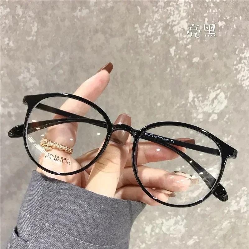 Transparent Computer Myopia Glasses for Women Men Anti Blue Light Round Eyewear Blocking Optical Lenses Eyeglass 0 To -6.0
