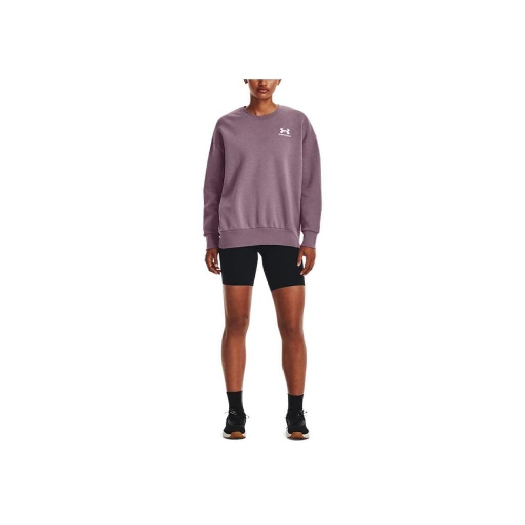Under Armour Solid Color Letter Print Crew Neck Long Sleeve Sweatshirt Women Sweatshirt Purple 1379475-500