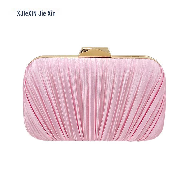 Elegante Borsa a Spalla Pieghettata in Finta Seta - Pochette Clutch di Alta Gamma