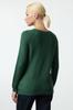 Women's Fashion Stylish Sweater Emerald Green Soft Textured Hair Braided Seamless Knitwear Sweater