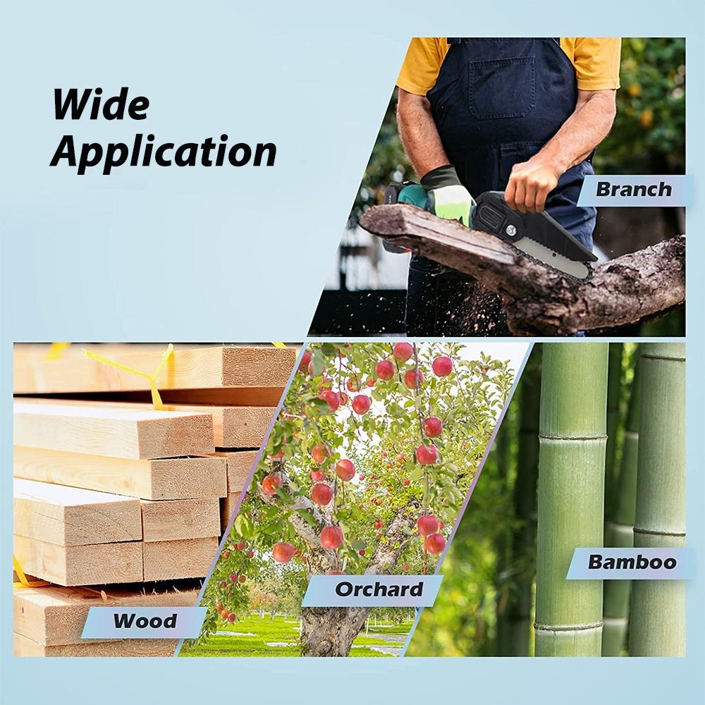 6 Inches 1200W 88Vf Electric Saw Pruning Chain Saw Garden Tree Logging Saw Woodworking Tools Wood Cutter for 18V Battery