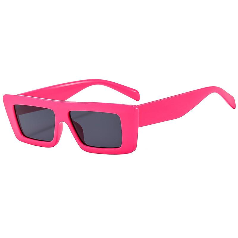 Modern Geometric Square Sunglasses With Uv400 Protection For Fashionable Casual Wear RosePinkFrame