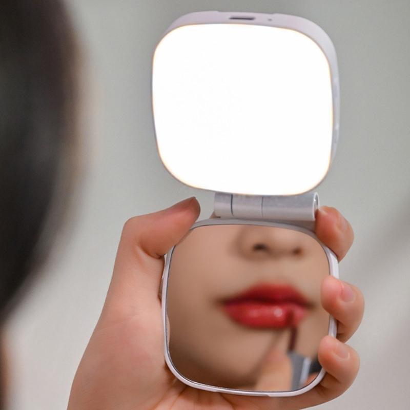 Portable Pocket Sized Vanity Mirror Light With 3 Lighting Mode Magnetic Attachment for Phone 17 Series Type C Charging