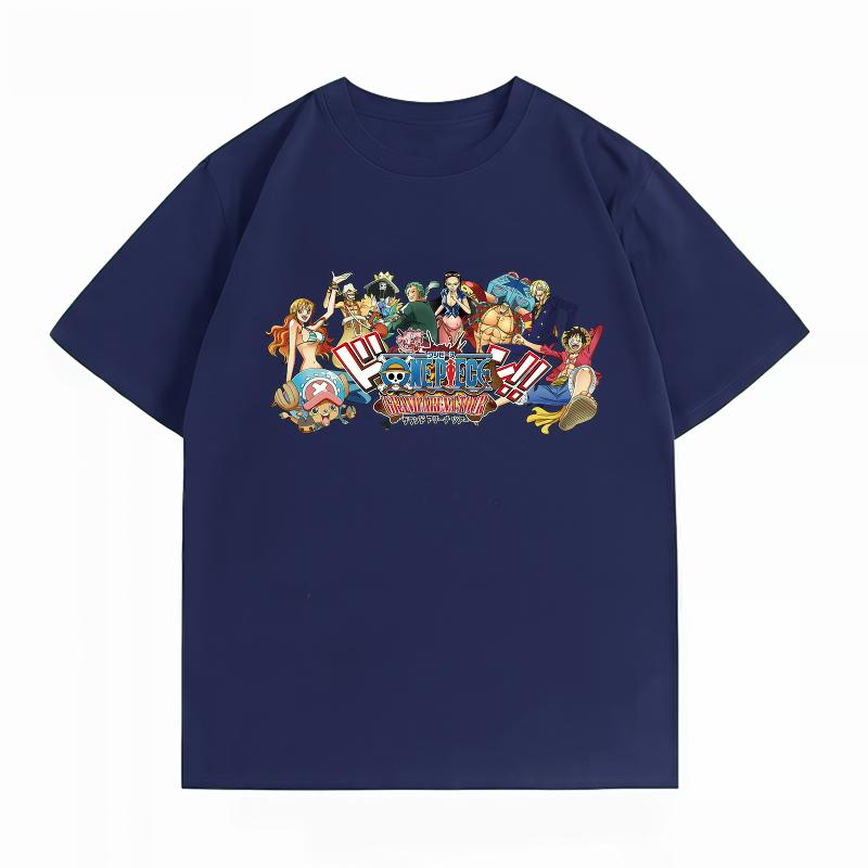 Unisexs Clothing New 100 Cotton Breathable Summer TShirt One Piece Straw Hat Crew Print Casual Streetwear Unisexs Tops