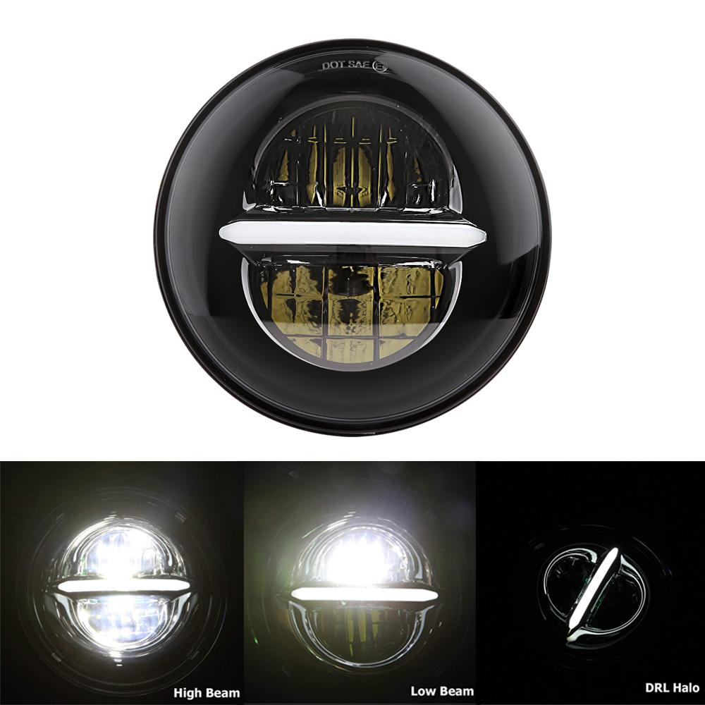 Far de motocicletă 5,75 inchi Halo Angel Eyes Faza mare scurtă 5 3/4" DRL Proiect de semnalizare pentru Harley Sportster 883 XL883 FXCW