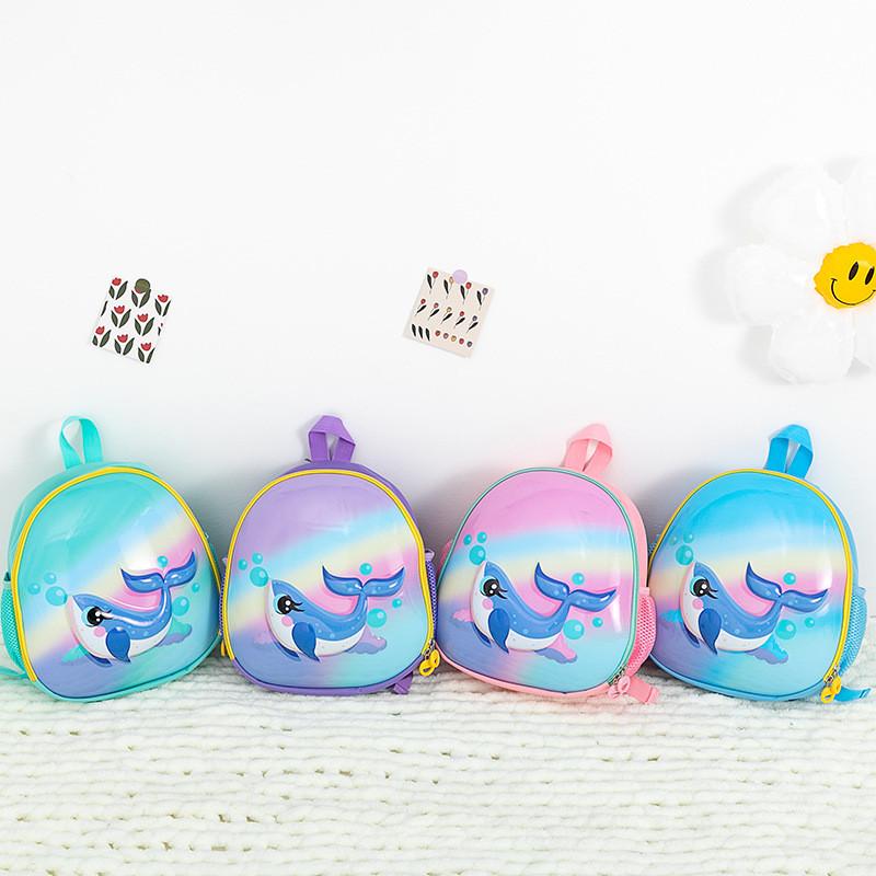 Adorable Cartoon Dolphin Preschool Backpack Lightweight For Boys And Girls Ages 3 To 6