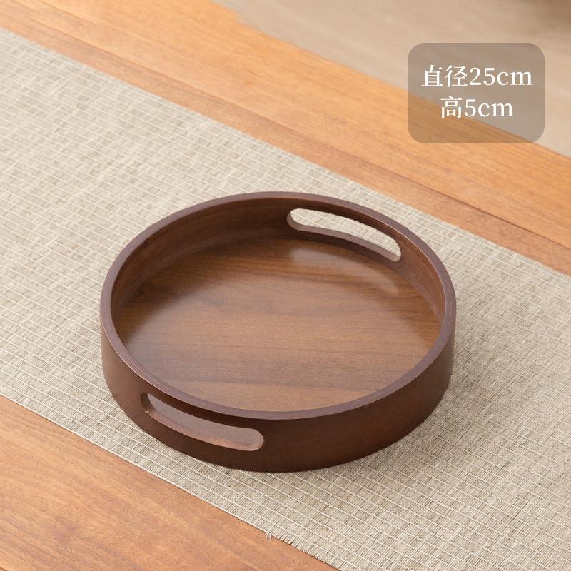 Chinese Style Bamboo Decorative Serving Tray Smooth Surface Tea Tray Vintage Fruit Platter Afternoon Tea Coffee Dessert Plate