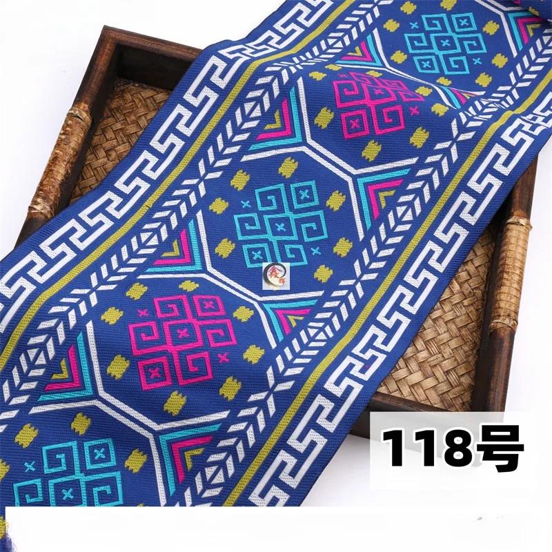 20 cm x 700 cm Hmong Stickerei Spitze Zubehör Miao Nationalität Kleidung Band Brokat Muster Tisch Flagge Wand Hängen Stoff