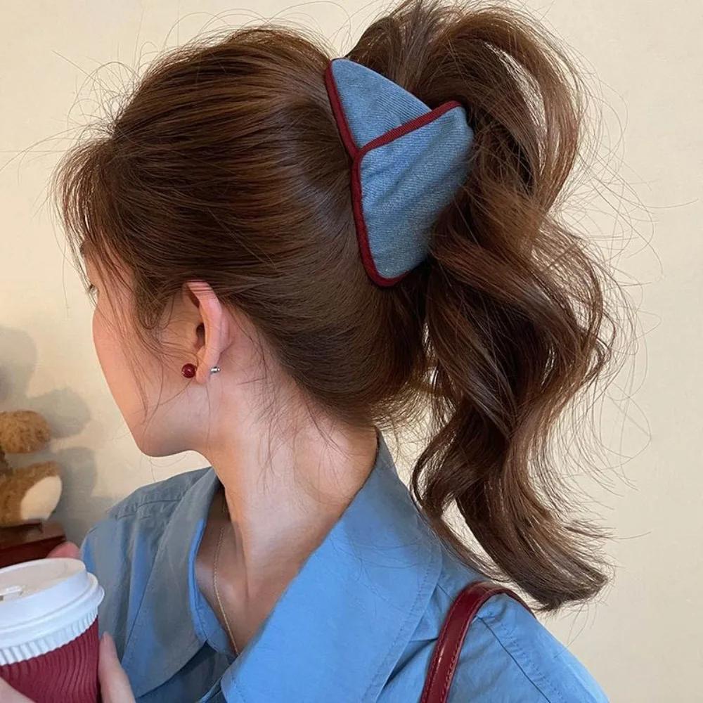 New Retro Hair Claw Elegant Big Bow Hair Clips Hairpins Hair Accessories