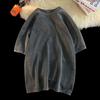 Oversized Acid Washed Y2K T Shirt Men Vintage T-shirts Streetwear Mineral Wash Tee Shirts Boy Loose Tops