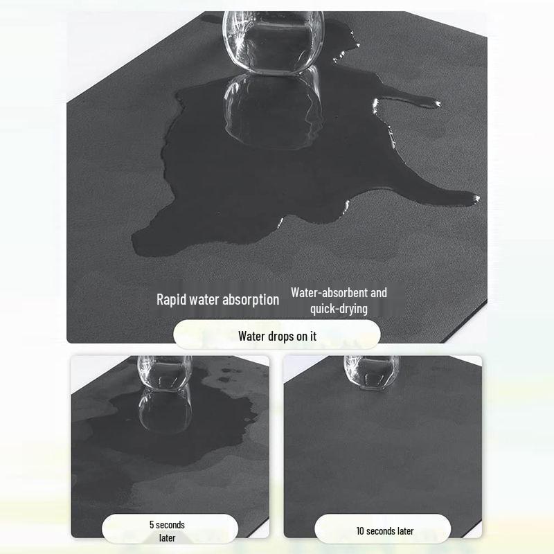 Kitchen Countertop Drain & Absorbent Mat for Dishes, Dining Table, and Coffee Machine