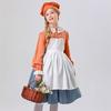 Costume da Contadino Medievale per Bambini con Fantasia a Strisce per Halloween Cosplay Ragazze