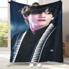 Kim Tae Hyung V Kpop B-BTS Flannel Blanket,Ultra Soft Warm Plush Throw for Home Bedroom Bed Sofa Cover Office Camping Picnic
