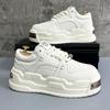 Herren Weiße Plateau-Sneaker Dicke Sohle Freizeitschuhe Design Trendige Brot-Schuhe Unisex Bequem Tägliches Tragen