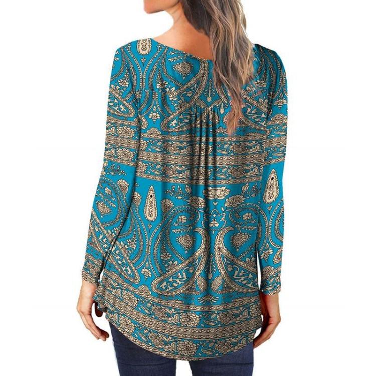 Trendy Large Size Women's Casual Shirt Printed Loose Top Long Sleeved Fashion Spring Autumn New