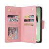 For Samsung Galaxy S24 FE Case Rivet Decor Zipper Pocket Leather Phone Cover