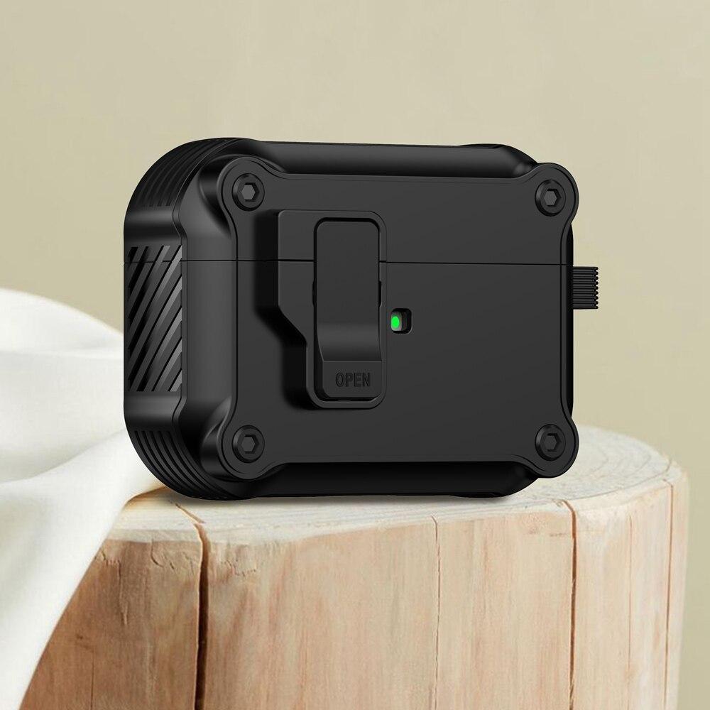 KEYSION Bluetooth Earphone Case for Apple AirPods Pro 2 1 With Switch and Hook Silicone+PC Shockproof Cover for AirPods 3 2 1
