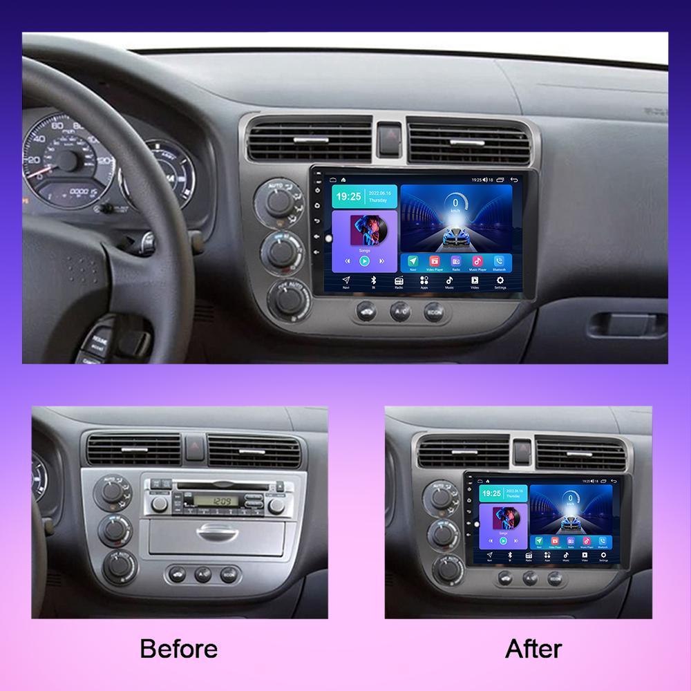 2 DIN Android Bilradio För Honda Civic 2000-2006 Multimedia Spelare Huvudenhet Stereo GPS Navigation WIFI 1+16GB