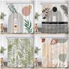 Modern Abstract Shower Curtain Medieval Tropical Leaves Greening Plants Bathroom Decoration Polyester Fabric Bathtub Curtain