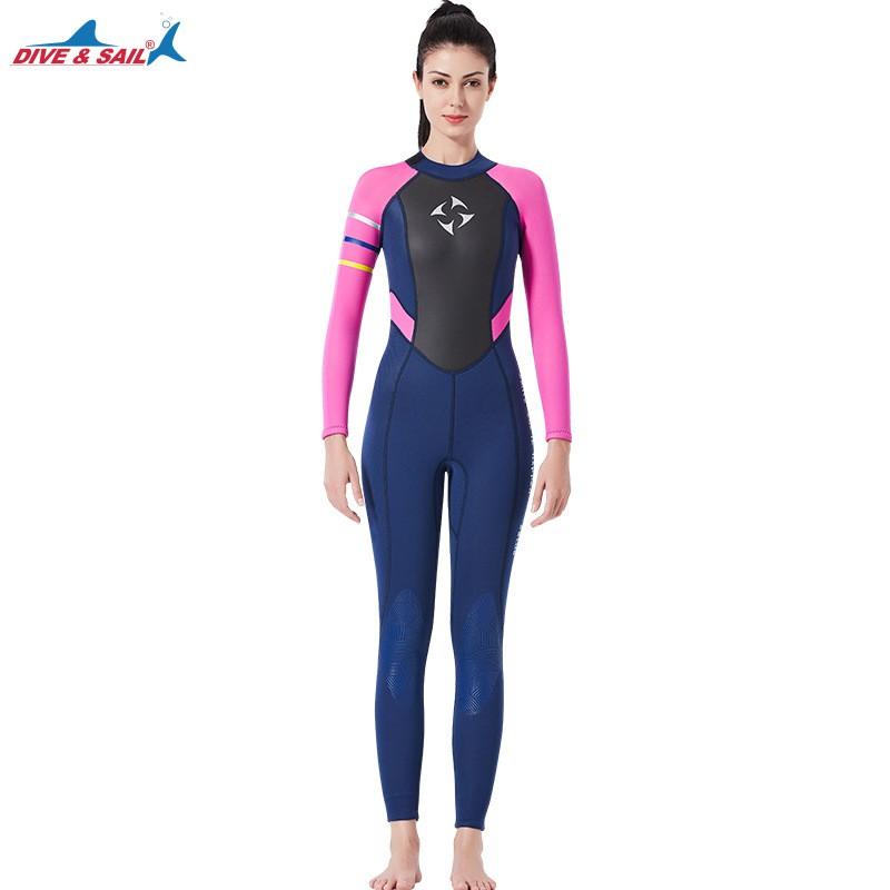 Diving Wetsuit Women Full Body Long Sleeve Warm Chloroprene Neoprene Suit Surfing Snorkeling Cold Water Swimming