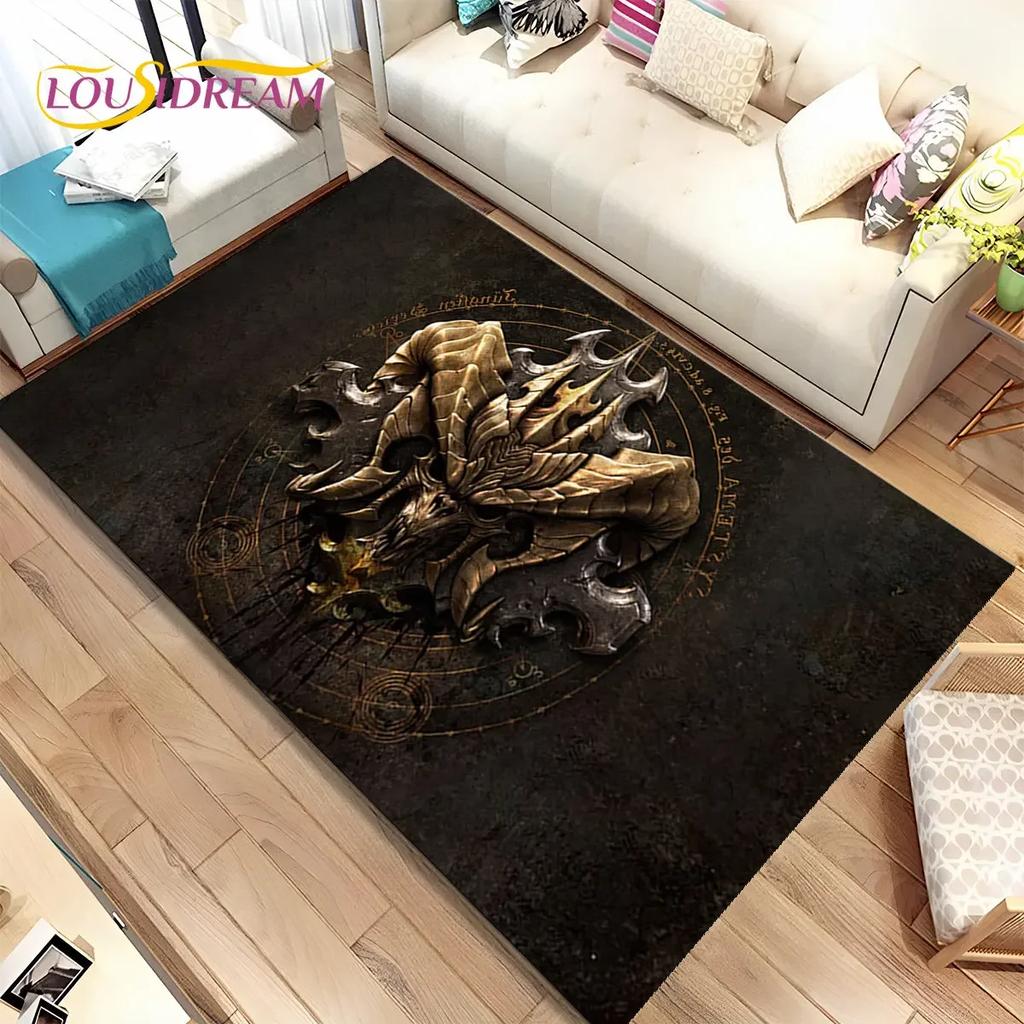 3D HD Diablo Game Gamer Cartoon Area Rug,Carpet Rug for Home Living Room Bedroom Sofa Doormat Decor,kid Play Non-slip Floor Mat