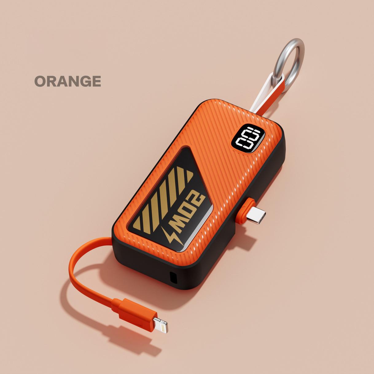 

Портативный внешний аккумулятор 5000 мАч, капсульный внешний аккумулятор, быстрая зарядка, большая емкость, компактное и портативное зарядное устройство type-C plug + iOS cable оранжевый