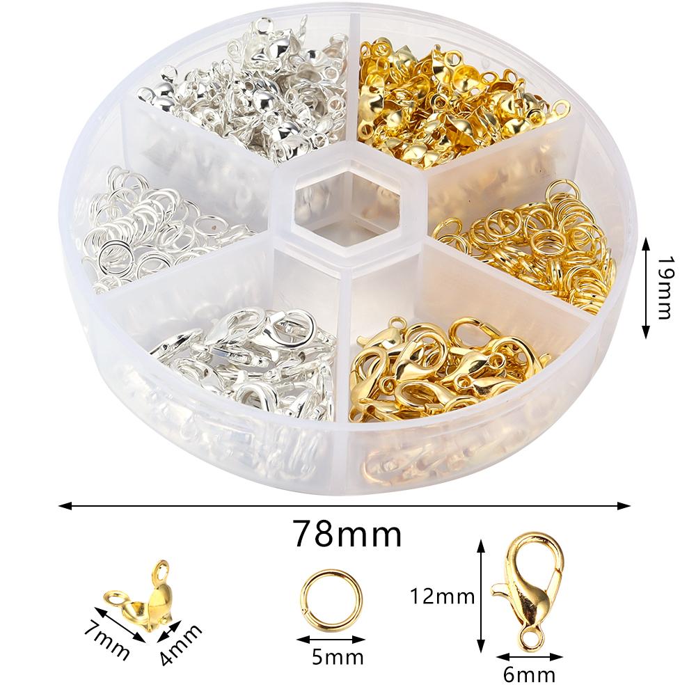 450pcs/Box Lobster Clasp Open Jump Rings End Crimps Beads Box Sets Jewelry Making Kits Handmade Bracelet Necklace Findings