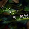 WOSTU 925 Sterling Silver Animal Dog Panda Cat Stud Earrings For Women Wedding Fashion Earrings Original Silver 925 Jewelry