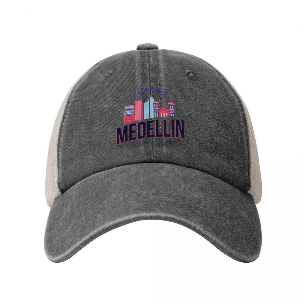 Medellin Kolumbien Skyline Logo Baseballkappe Kolumbianisch Y2k Lustige Trucker-Mütze Sommer Damen Unisex K-Pop Rock Baseballkappen
