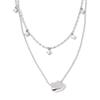 Eetit Luxury Fashion Double-Layer Zirconia Drop Exquisite Chain Overlay Necklace Stainless Steel Popular Pendant Collar Jewelry