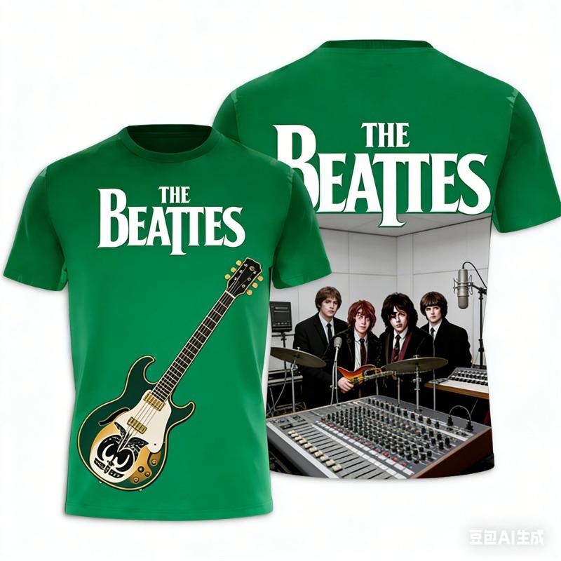 T-shirt band rock Estiva T-shirt da uomo e da donna T-shirt stampata The Beatles T-shirt girocollo hip hop T-shirt sportiva traspirante