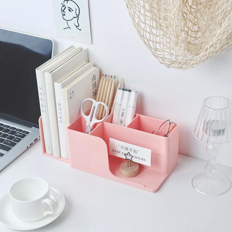 Multi-functional Storage Box Retractable Desktop Stationery Book Pen Holder Stand Cosmetics Makeup Tools Organizer