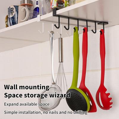 Aufbewahrungsregal mit 6 Haken, Kunststoff, Unterregale zum Aufhängen, Utensilienhalter, Kleiderschrank, Küche, Badezimmer, Organizer, Wohnaccessoires