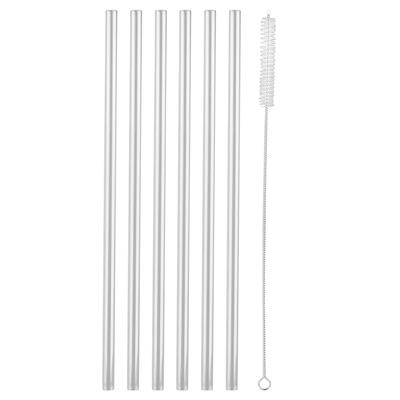6Pcs Replacement Straw with Cleaning Brush Drinking Straws Transparent Straw for Stanley 20/30/40oz Accessories