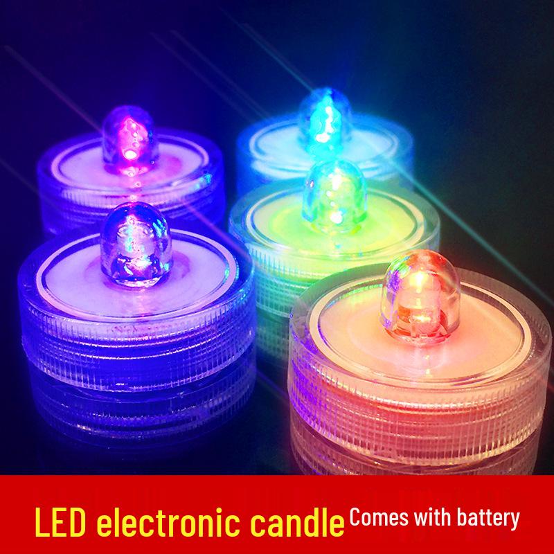 Luz Noturna Compacta Mini Aquário LED com Efeito de Vela de Sete Cores