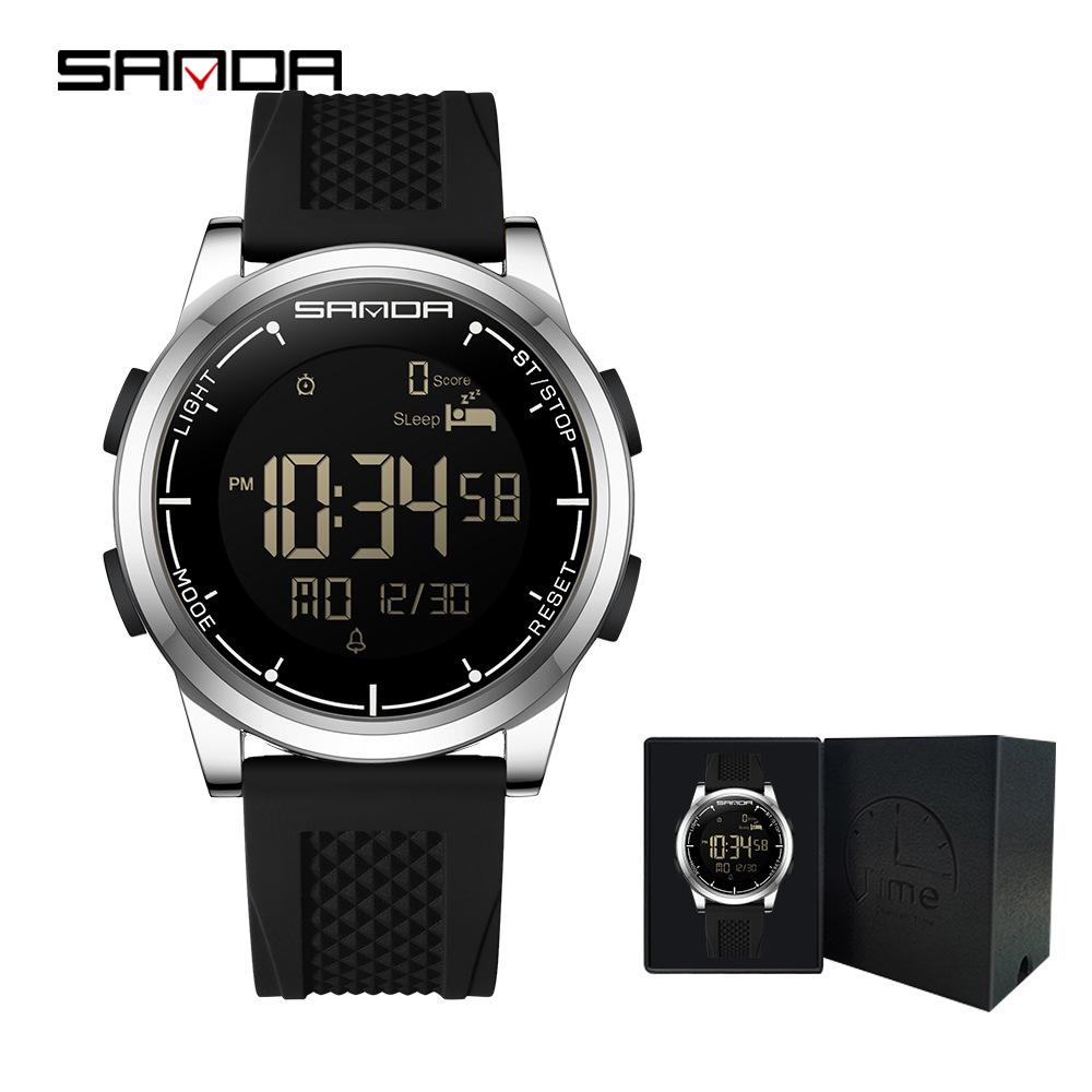 Sanda Multi-Function Smart Watch: Waterproof, Pedometer, Alarm Clock for Hiking & Sports - Unisex