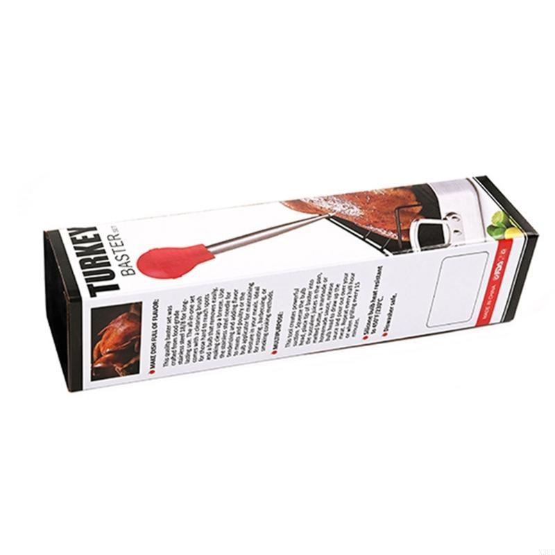 Practical Baster Set of 4 Pieces Stainless Steel Baster Needles and Cleaning Brush for Cooking X3UC