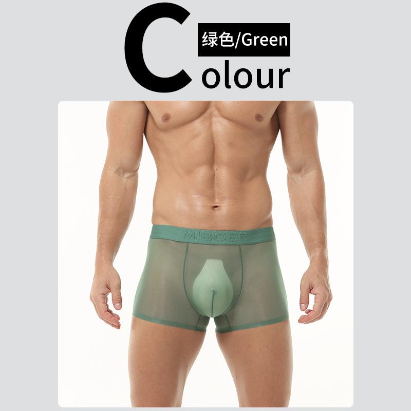 Full Mesh Transprent Underwear Men Sexy Ultra Sheer Boxer Trunks Seamless Underpants Bulge Pouch Panties Male Gay Smooth Knicker