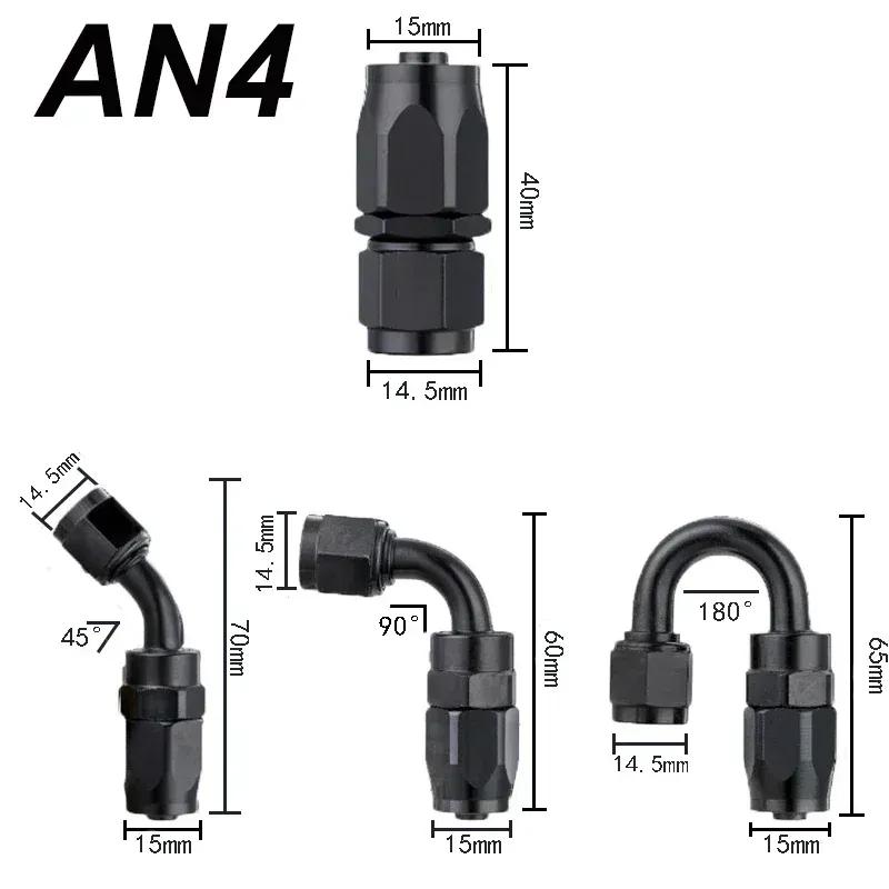 8Pcs 4AN 6AN 8AN 10AN 12AN 2x0° 2x45° 2x90° 2x180° Degree Swivel Hose End Fittings Adapter For CPE Oil Fuel Line Pipe NPT Plug