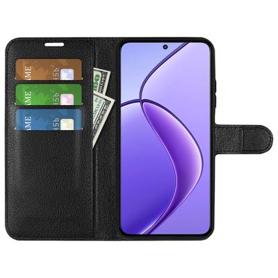 For Realme 12 5G Case Litchi Texture Wallet Cell Phone Cover with Magnetic Clasp