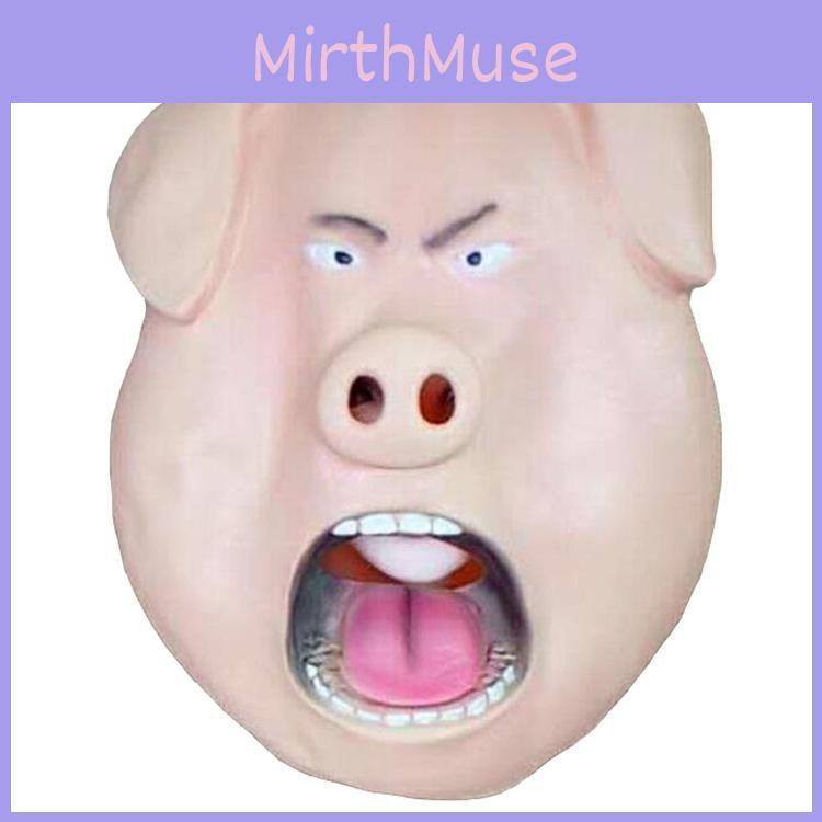 Pig Mask Cartoon Latex Funny Halloween Costume Prop For Cosplay And Party