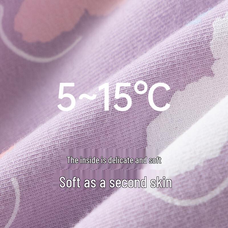 Damen Baumwolle Blumendruck Dünnes Thermounterwäsche-Set