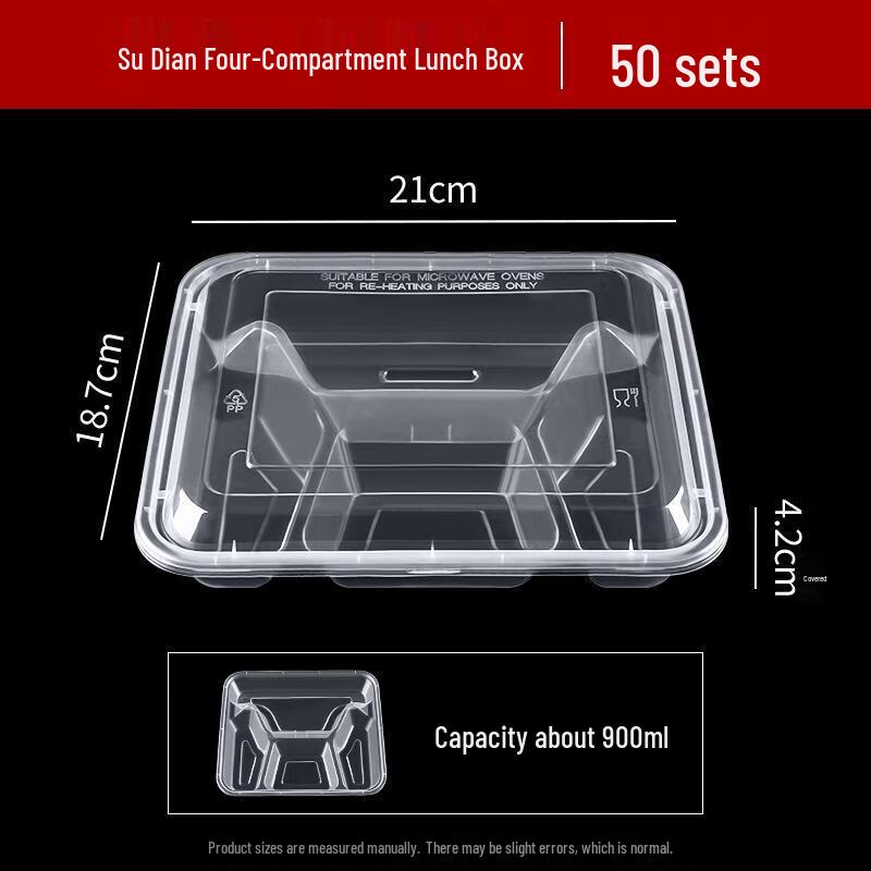 HANDUNYOU Disposable Plastic Food Container with Lid
